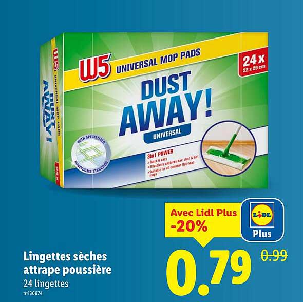 Lingettes sèches attrape poussière