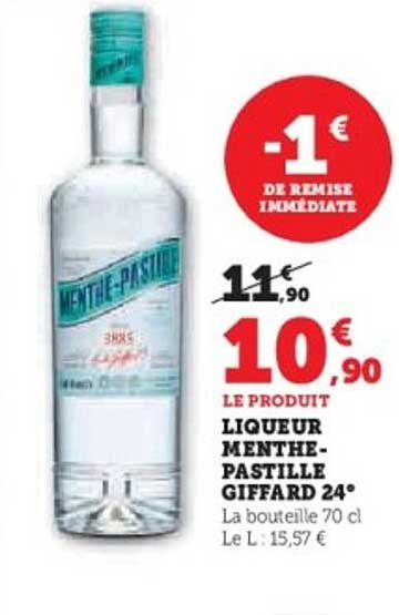LIQUEUR MENTHE-PASTILLE GIFFARD 24°