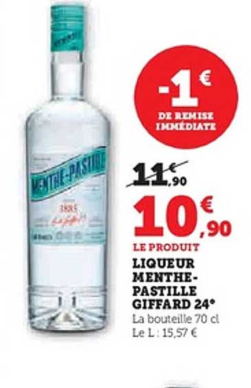 LIQUEUR MENTHE-PASTILLE GIFFARD 24°