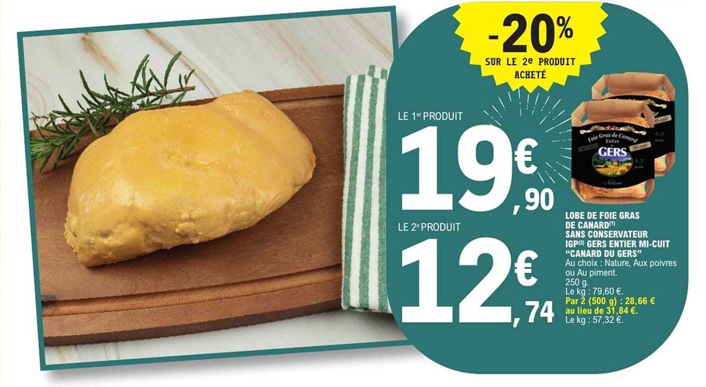 Lobe de Foie Gras de Canard IGP Gers entier mi-cuit