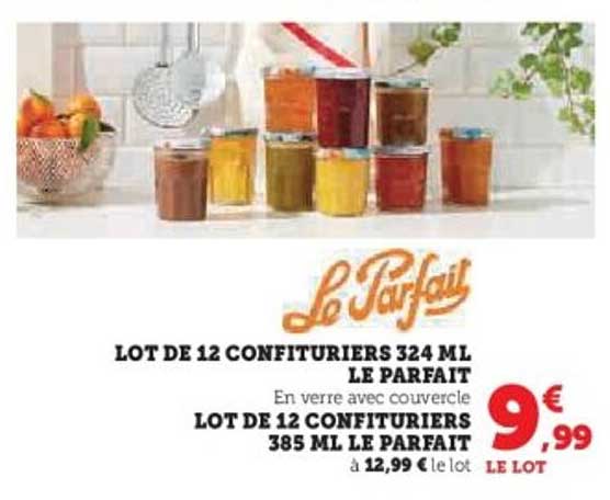 LOT DE 12 CONFITURIERS 324 ML LE PARFAIT