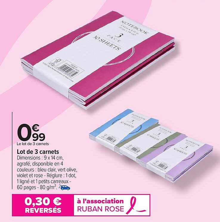 Lot de 3 carnets