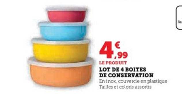 LOT DE 4 BOITES DE CONSERVATION