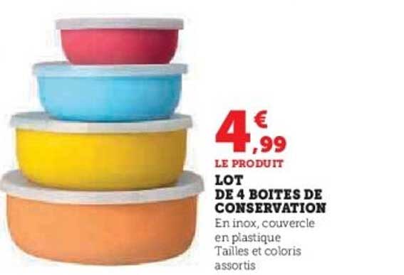LOT DE 4 BOITES DE CONSERVATION