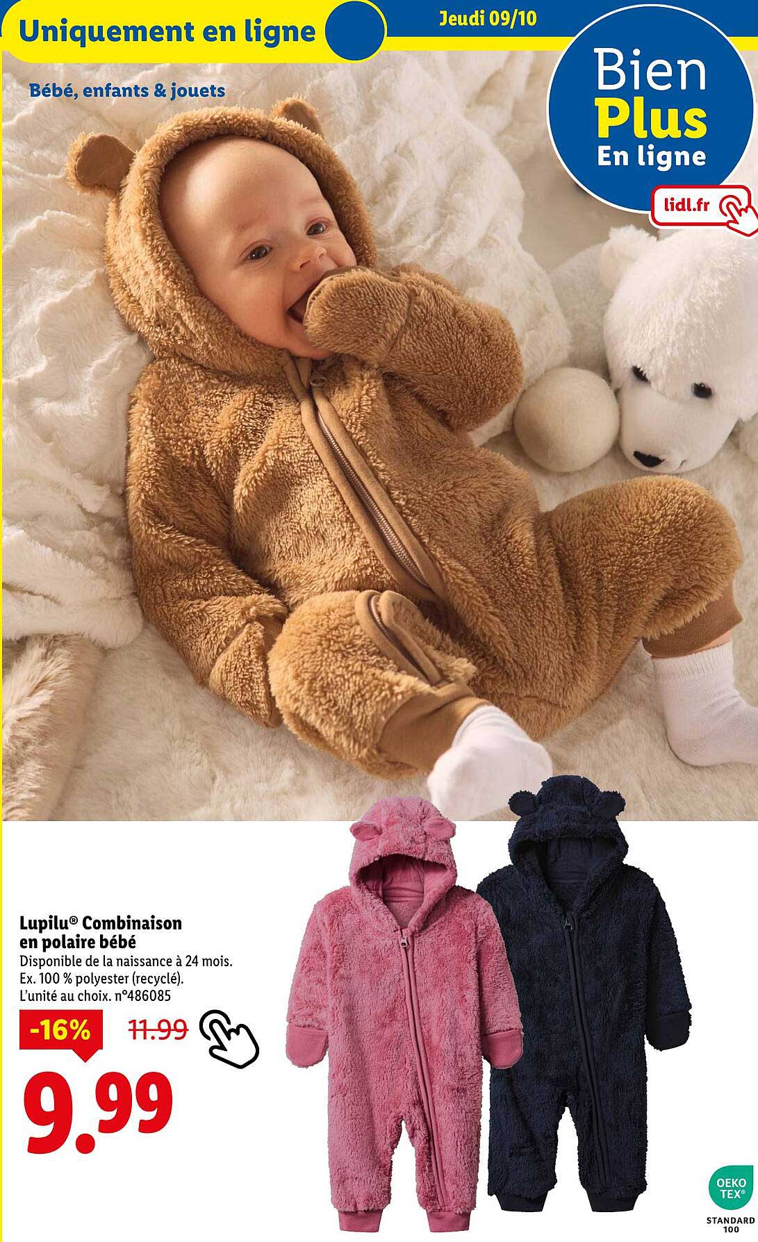 Lupilu® Combi en polaire bébé