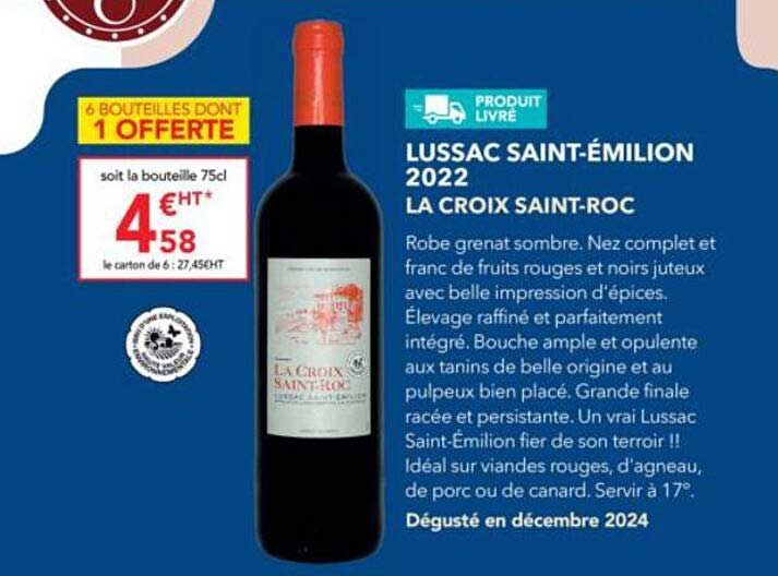 LUSSAC SAINT-ÉMILION 2022 - LA CROIX SAINT-ROC