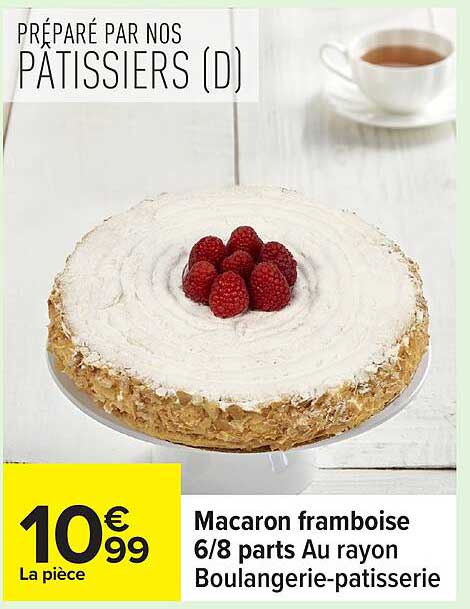 Macaron framboise 6/8 parts Au rayon Boulangerie-pâtisserie