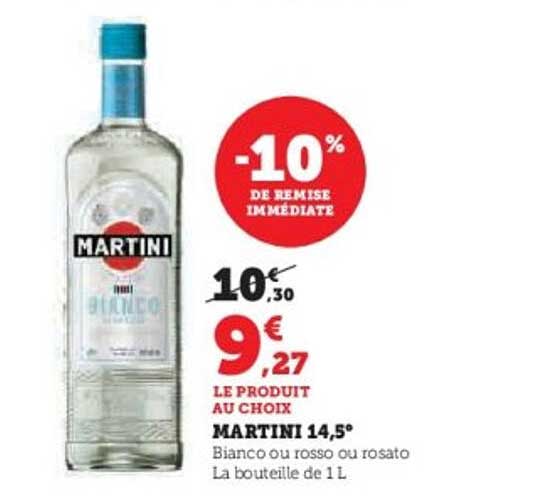 Martini Bianco ou Rosso ou Rosato - La bouteille de 1L