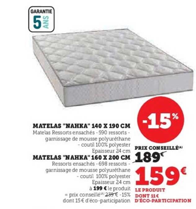 MATELAS "NAHKA" 140 X 190 CM
