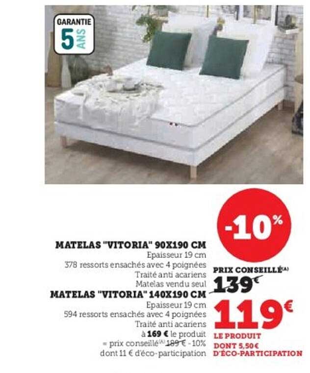 MATELAS "VITORIA" 90X190 CM