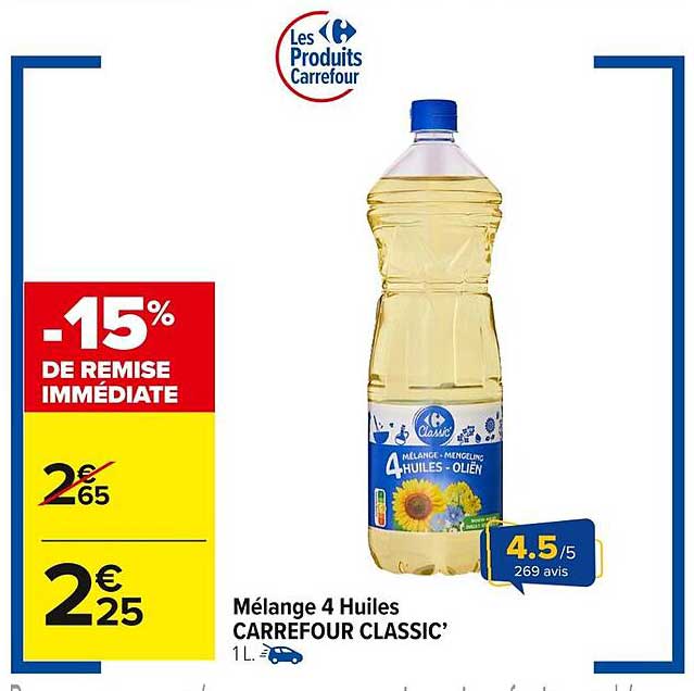 Mélange 4 Huiles CARREFOUR CLASSIC’