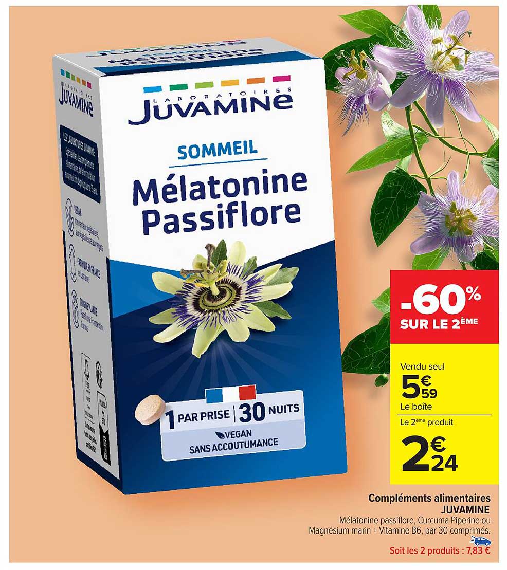 Mélatonine Passiflore -60% sur le 2ème