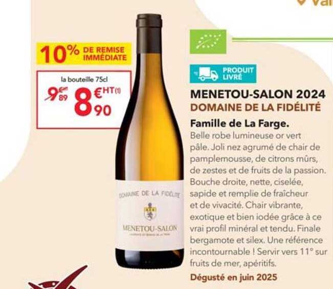 MENETOU-SALON 2024 DOMAINE DE LA FIDÉLITÉ