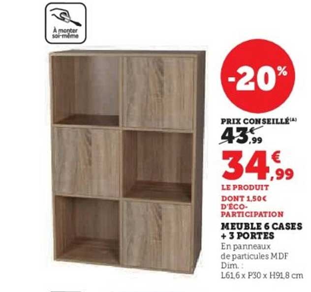 MEUBLE 6 CASES + 3 PORTES