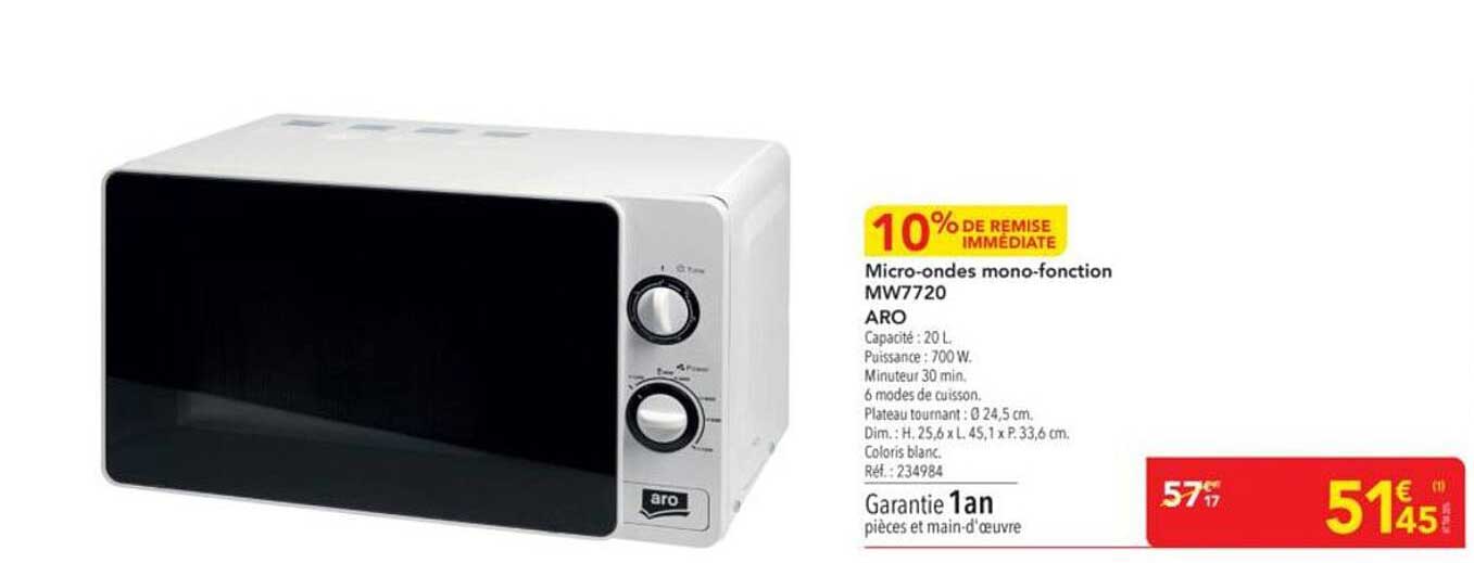 Micro-ondes mono-fonction MW7720 ARO