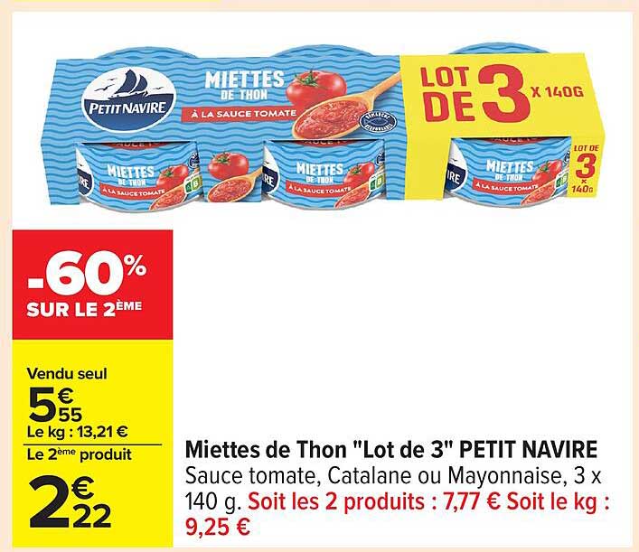 Miettes de Thon "Lot de 3" PETIT NAVIRE