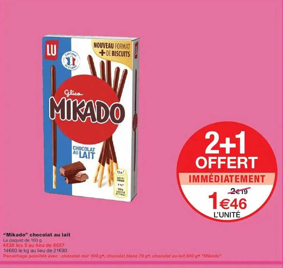 "Mikado" chocolat au lait