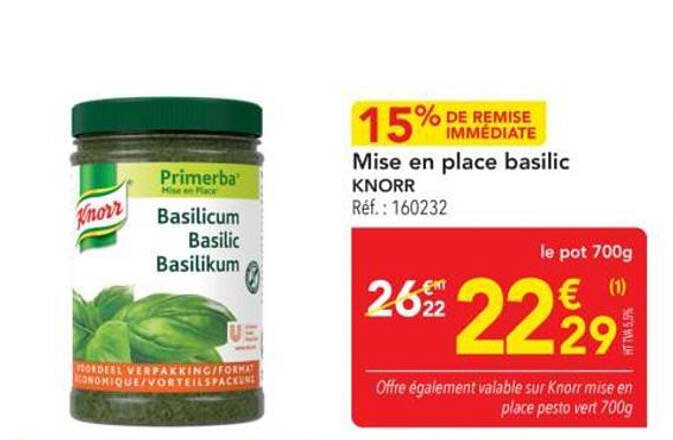 Mise en place basilic KNORR