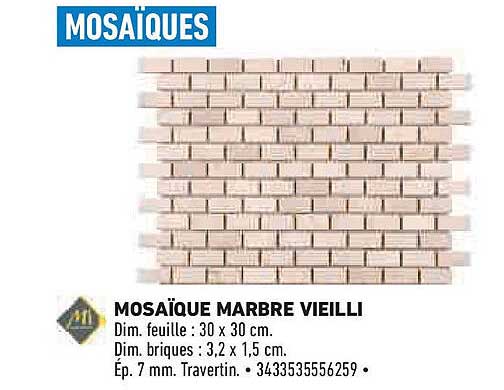 MOSAIQUE MARBRE VIEILLI