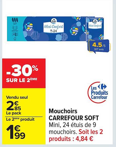 Mouchoirs CARREFOUR SOFT