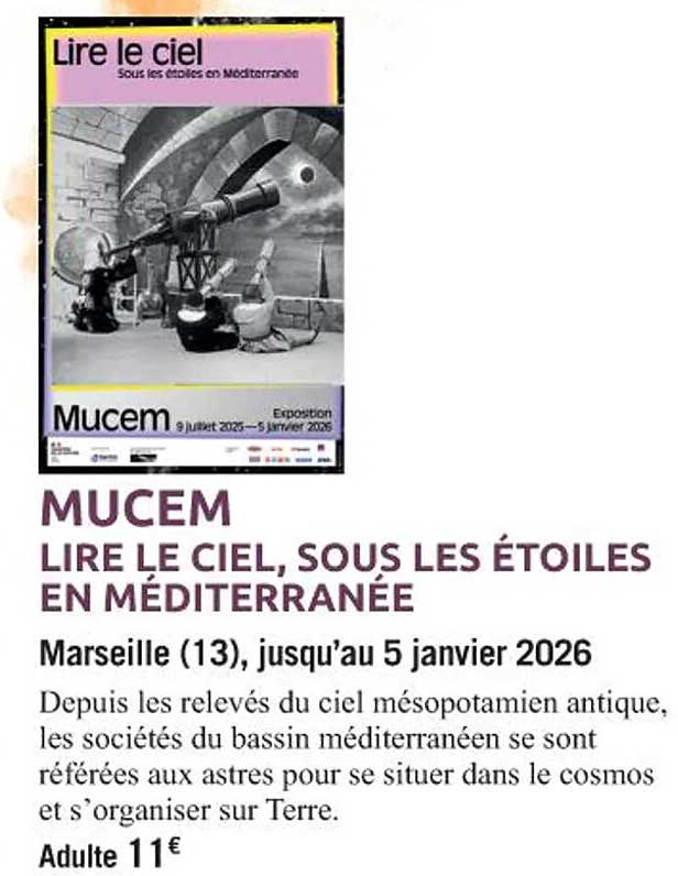 MUCEM LIRE LE CIEL, SOUS LES ÉTOILES EN MÉDITERRANÉE