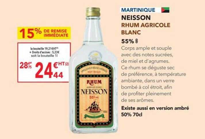 NEISSON RHUM AGRICOLE BLANC 55%