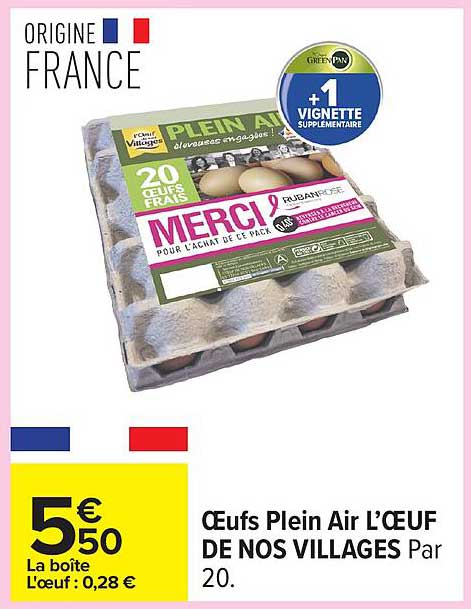 Œufs Plein Air L’Œuf DE NOS VILLAGES Par 20