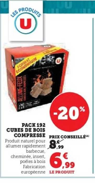 PACK 192 CUBES DE BOIS COMPRESSÉ