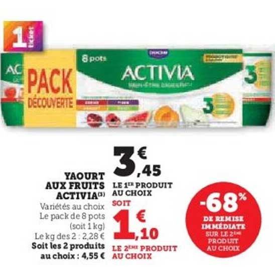 PACK DÉCOUVERTE YAOURT AUX FRUITS ACTIVIA