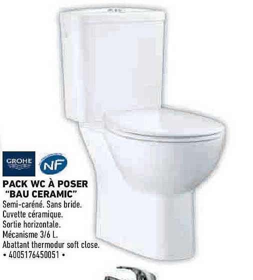 PACK WC À POSER "BAU CERAMIC"