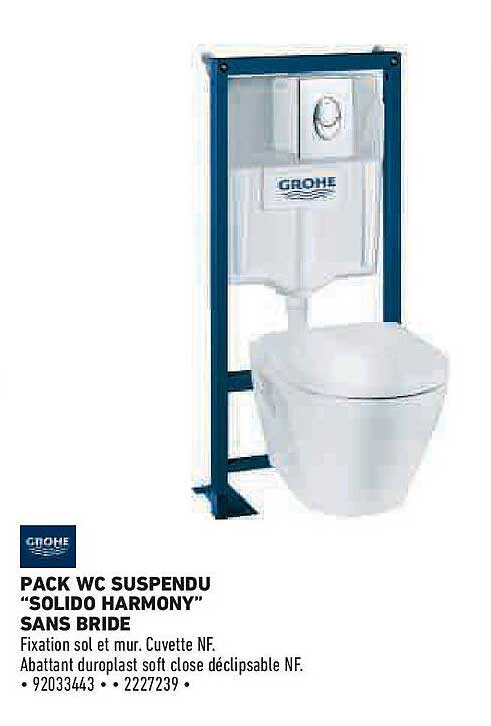 PACK WC SUSPENDU “SOLIDO HARMONY” SANS BRIDE