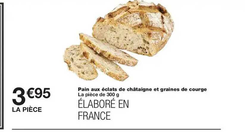 Pain aux éclats de châtaigne et graines de courge