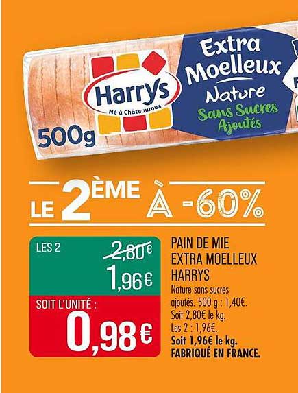 PAIN DE MIE EXTRA MOELLEUX HARRYS