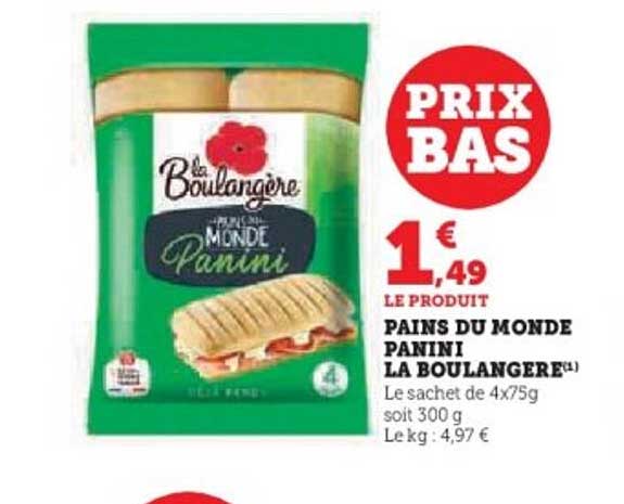 PAINS DU MONDE PANINI LA BOULANGÈRE