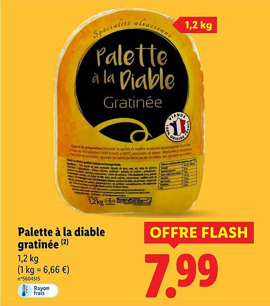 Palette à la diable gratinée