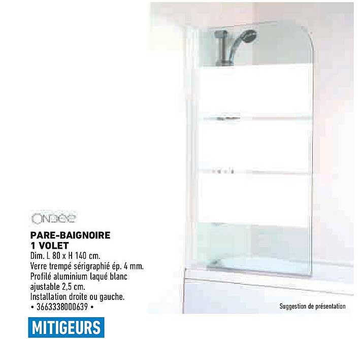 PARÉ-BAIGNOIRE 1 VOLET