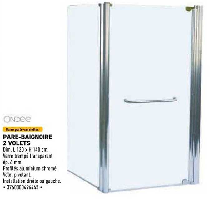 PARE-BAIGNOIRE 2 VOLETS