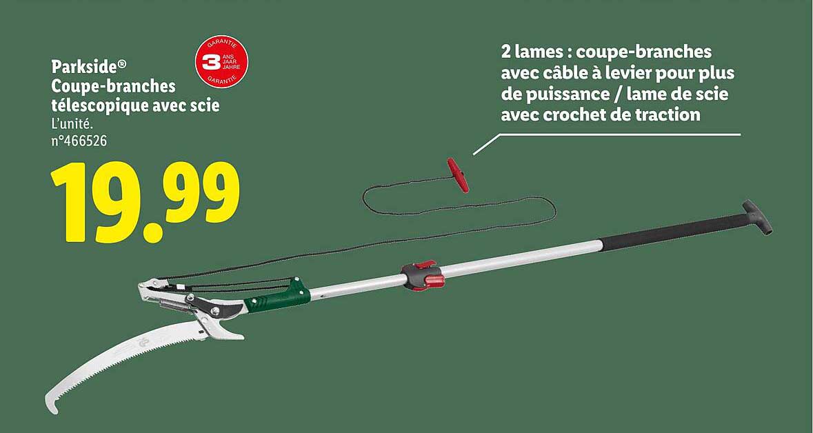 Parkside® Coupe-branches télescopique avec scie