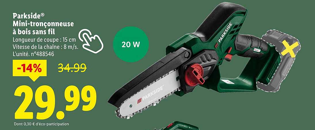 Parkside® Mini-tronçonneuse à bois sans fil