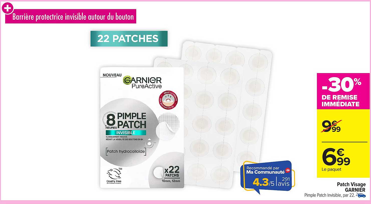 Patch Visage Garnier Pimple Patch Invisible - 22 PATCHES