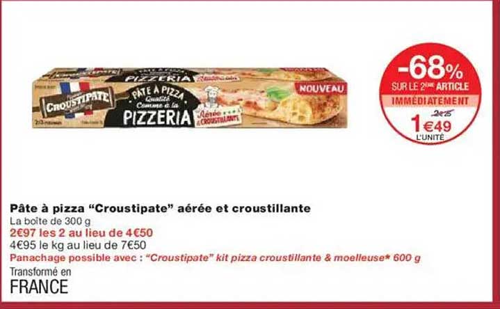 Pâte à pizza “Croustipâte” aérée et croustillante