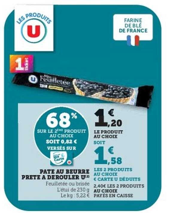 PATE AU BEURRE PRETE A DEROULER U