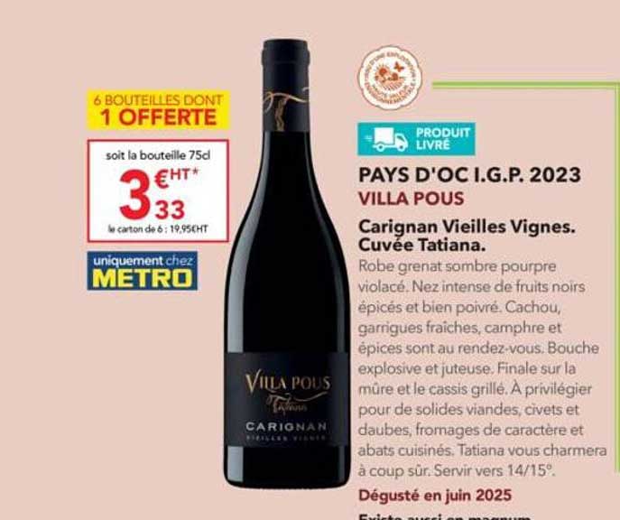 PAYS D'OC I.G.P. 2023 VILLA POUS