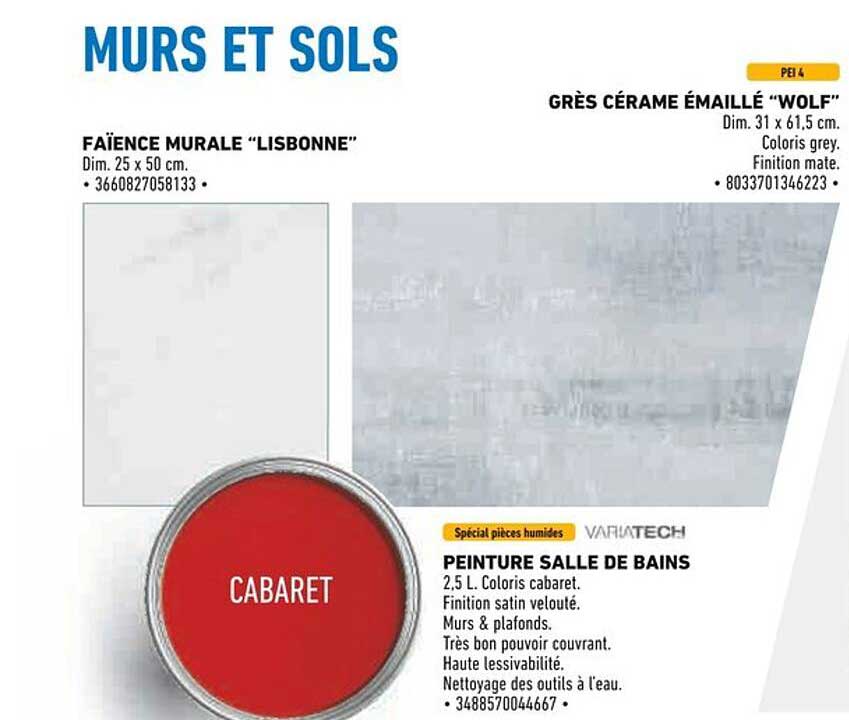 Peinture Salle de Bains 2,5 L Coloris Cabaret