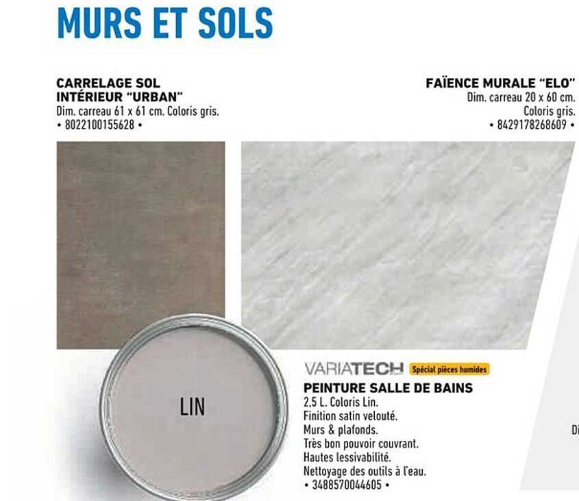 PEINTURE SALLE DE BAINS 2.5 L. Coloris Lin