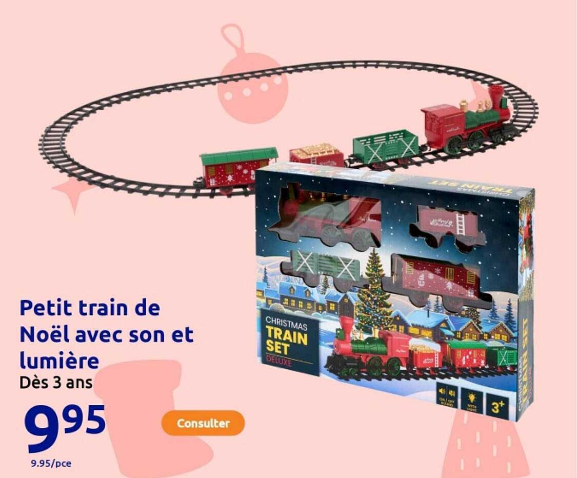 Petit train de Noël avec son et lumière