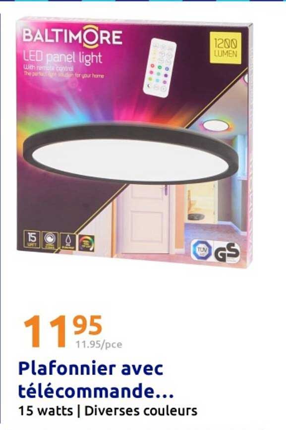 Plafonnier avec télécommande...