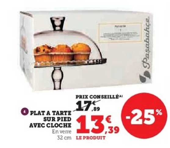Plat à tarte sur pied avec cloche