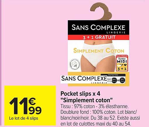 Pocket slips x 4 "Simplement coton"