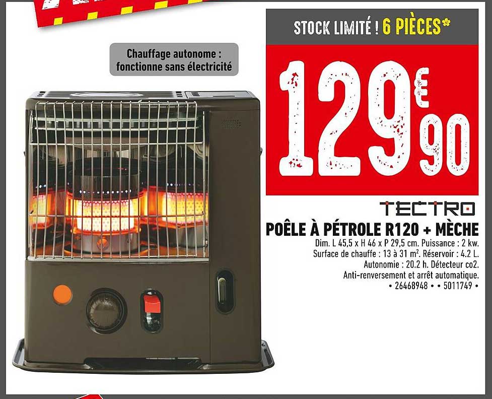 POÊLE À PÉTROLE R120 + MÈCHE